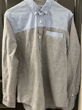 Jackthreads men’s medium button up denim light blue & denim gray